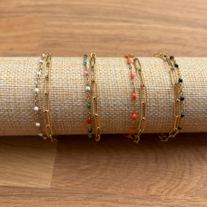 4 bracelets double rang