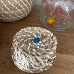 bracelet trefle bleu
