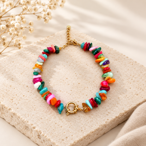 bracelet chips de coquillage